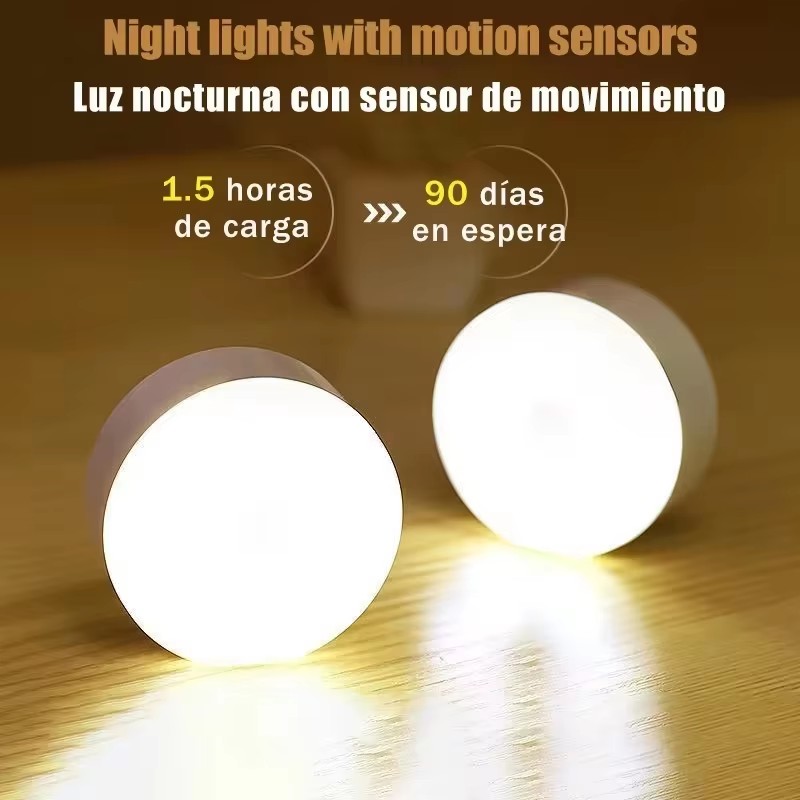 Outdoor Lighting Sensor - USB-Aufladbare LED-Nachtleuchte mit Schalter, Bewegungssensor, Magnetische