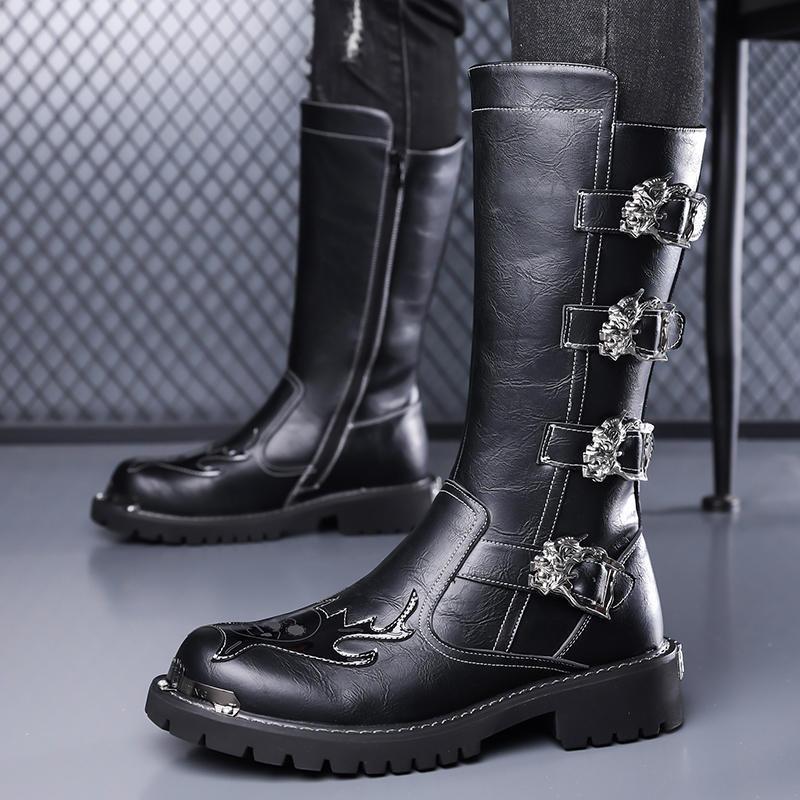 Outdoor Lighting Round - Herbst Neue Designer Lederstiefel für Herren,