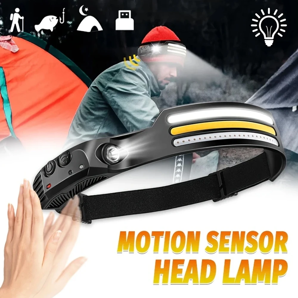 Outdoor Lighting Sensor - Wiederaufladbare COB-LED-Induktionsscheinwerfer mit eingebauter Batterie, 10