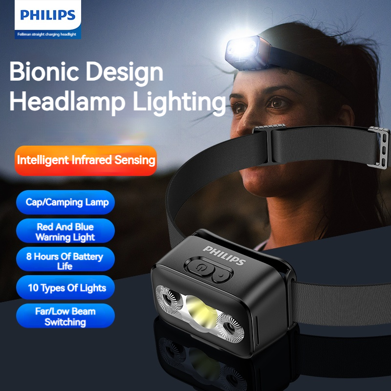 Motion Sensor Outdoor - Philips LED-Stirnlampe, Sensorkopf-Taschenlampe, zehn Arten von