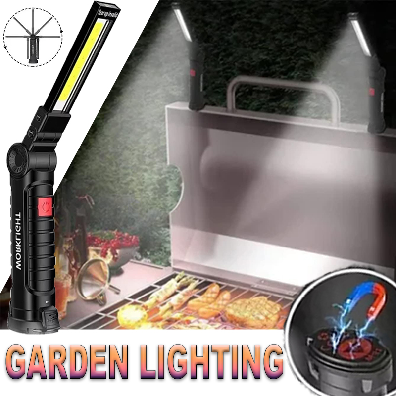 Outdoor Lighting Lumen - Tragbare LED-Taschenlampe mit Magnethaken, Outdoor-Reparatur-Arbeitsleuchte, wiederaufladbare