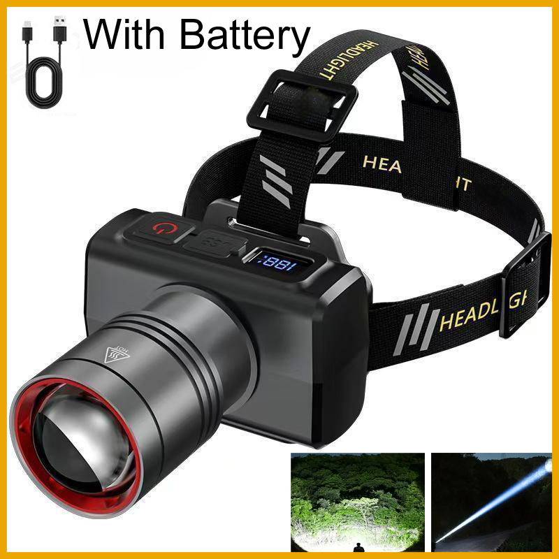 Motion Sensor Outdoor - 2026 LED Digitale Wiederaufladbare Stirnlampe Superhelle