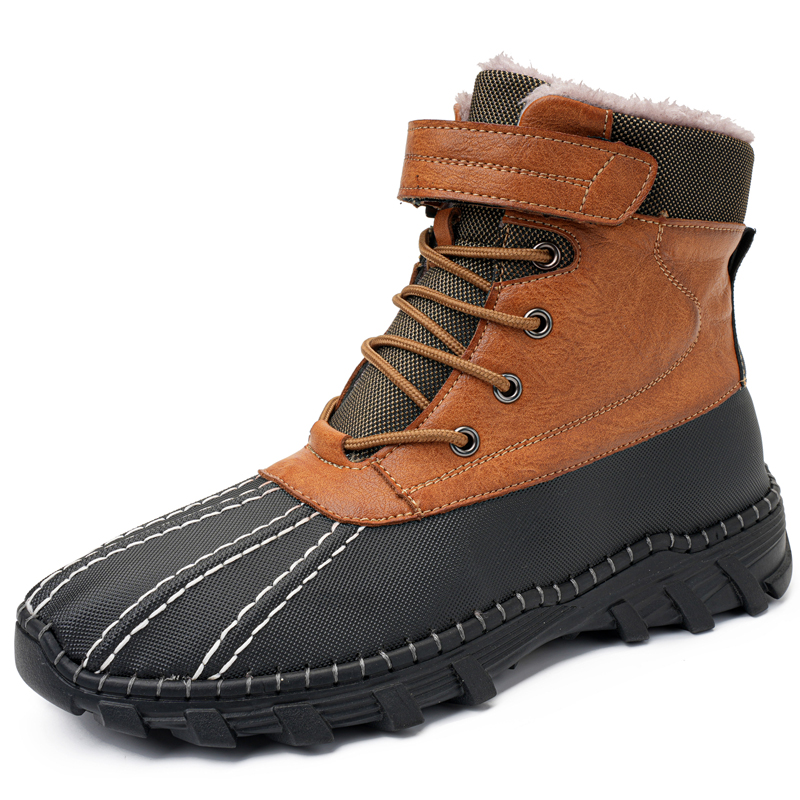 Outdoor Lighting Round - Herren Winter Fleece-gefütterte Knöchelstiefel Hohe Schneestiefel