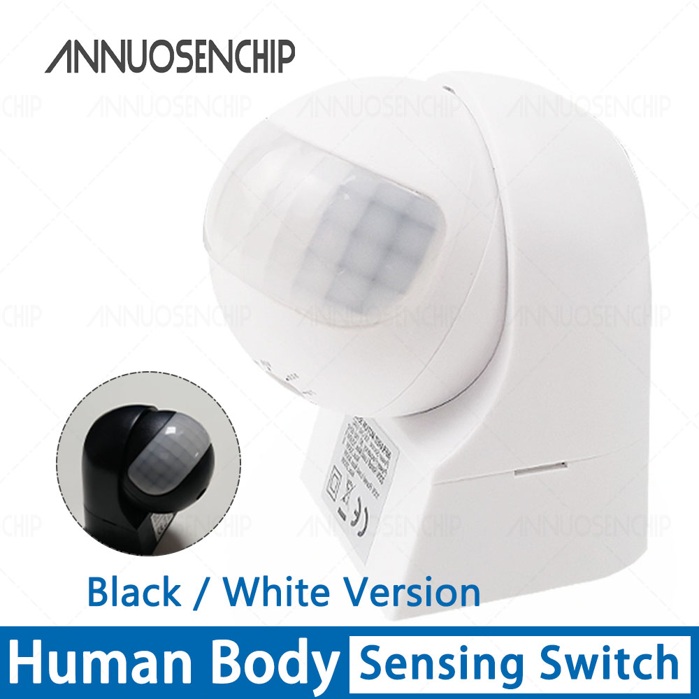 Motion Sensor Outdoor - 220V Outdoor Wasserdichter Wandmontierter Infrarot-PIR-Bewegungssensor-Schalter, Einstellbarer