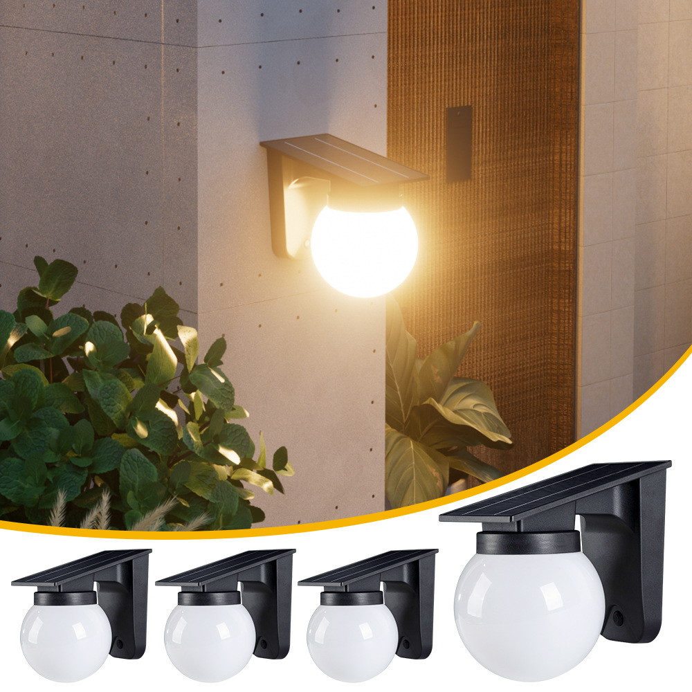 Outdoor Lighting With Outlet - Solar-Kugel-Wandleuchten für den Außenbereich, IP65, wasserdicht,