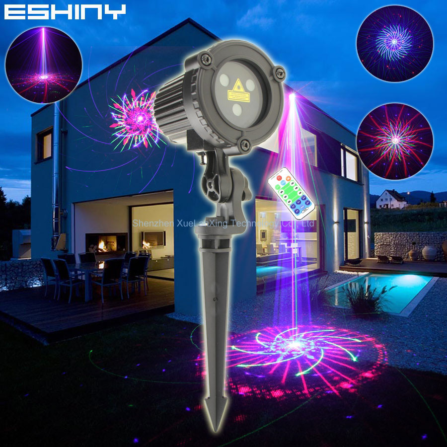 Outdoor Lighting With Outlet - Eshiny rgb laser landschafts licht bewegend