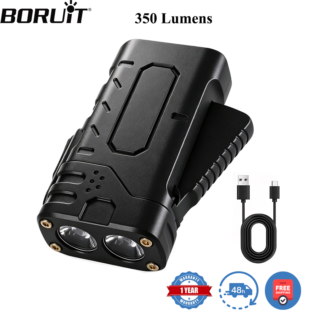 Outdoor Lighting Lumen - BORUIiT Handkurbel-EDC-LED-Taschenlampe, Typ-C wiederaufladbar, selbstbetriebene Taschenlampe,