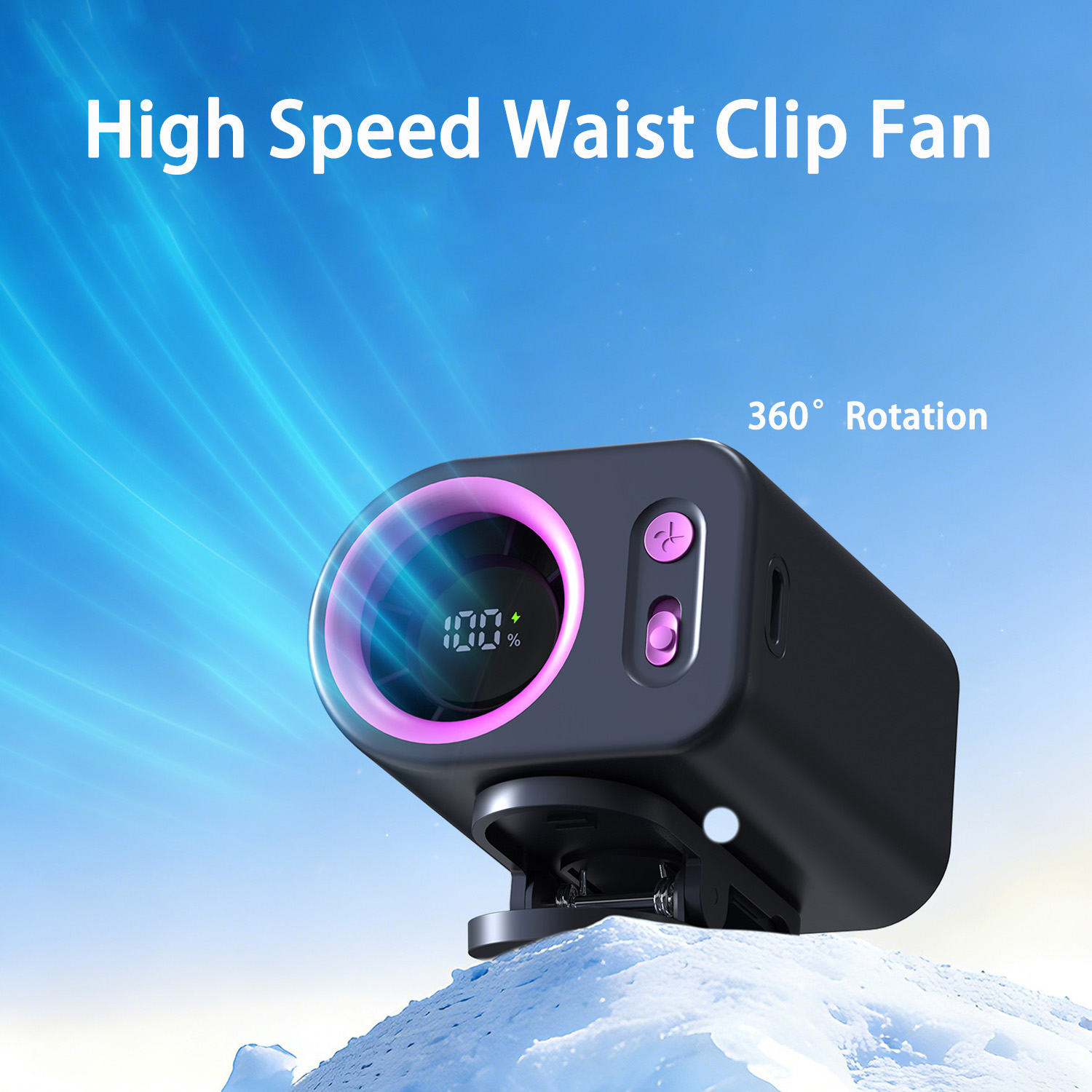 Umbrella Led Clip - Taillenclip-Ventilator & Regenschirm-Clip-Ventilator, Klimaanlagen-Kühlventilator mit LED-Anzeige,