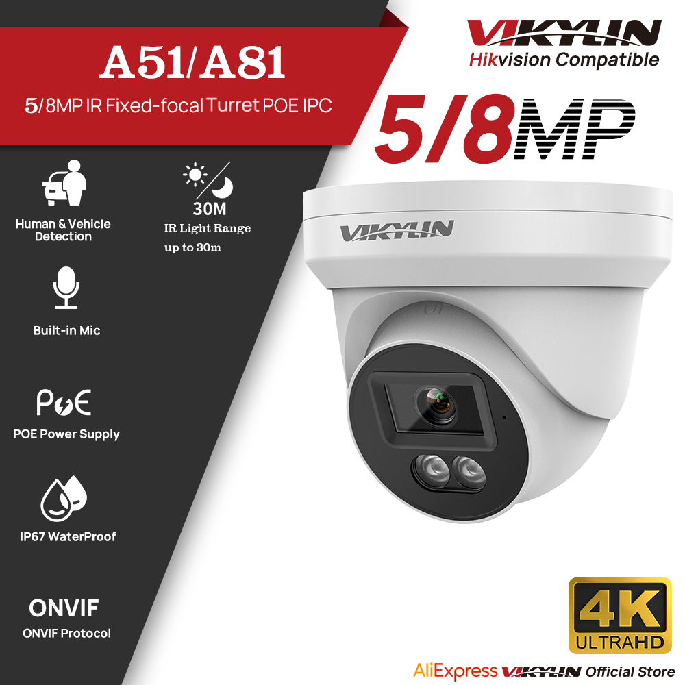 Outdoor Lighting Under Roof - VIKYLIN 5/8MP HD IP-Sicherheitskamera PoE 4K