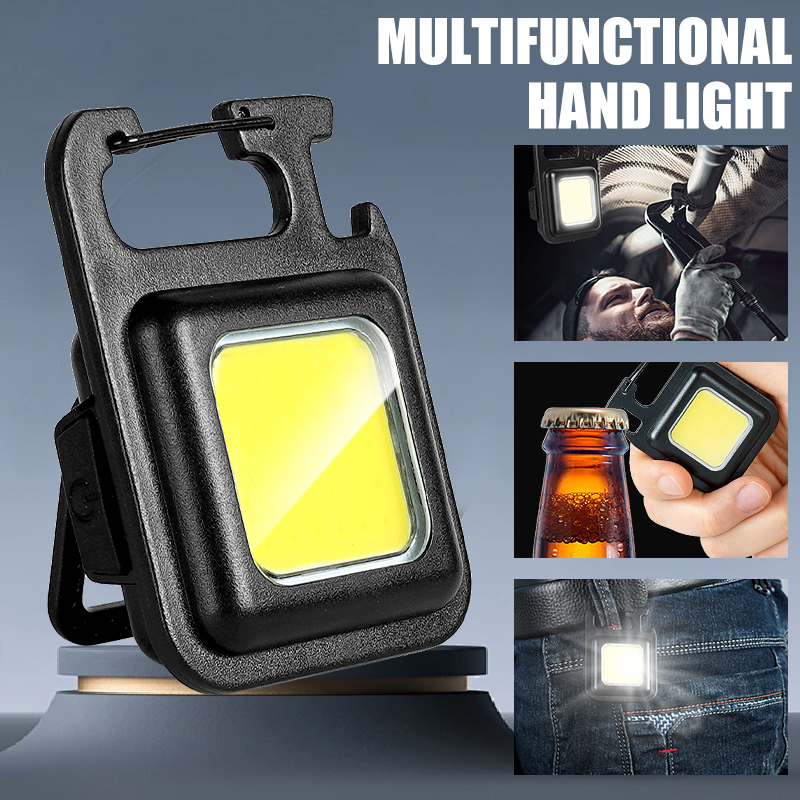 Outdoor Lighting Lumen - Superhelle, praktische Mini-COB-Schlüsselanhänger-Taschenlampe, wiederaufladbar, Notfall-Arbeitsleuchte mit