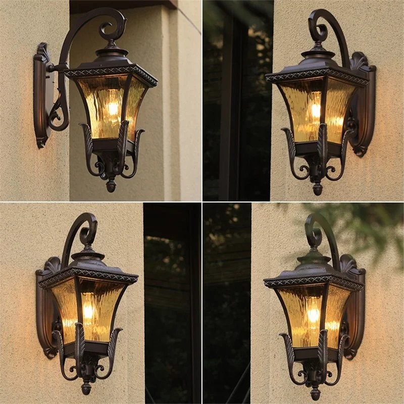 Outdoor Lighting With Outlet - Villa-Community Europäischer Stil Außenwandleuchte Wasserdicht Verstärkte