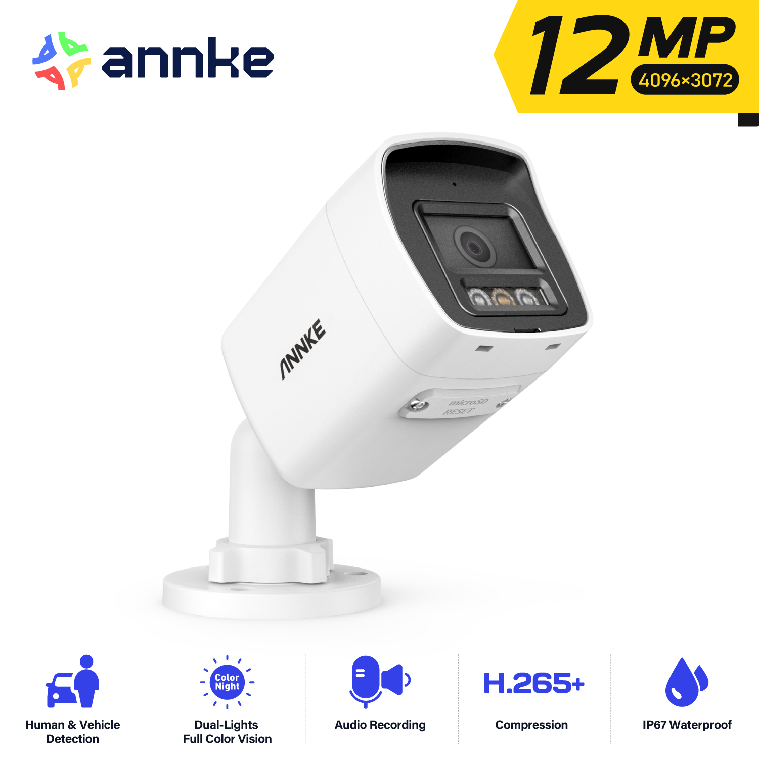 Outdoor Lighting Under Roof - ANNKE 12MP PoE Überwachungskamera für den