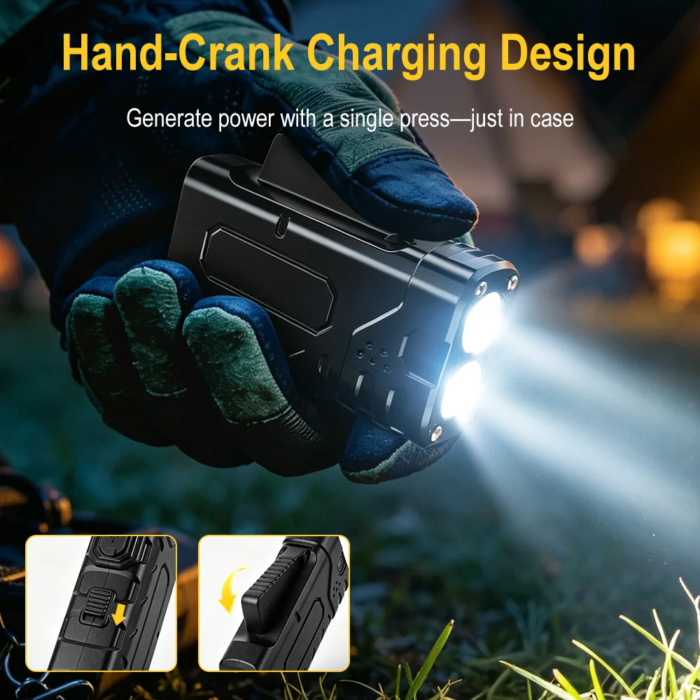 BORUIiT Handkurbel-EDC-LED-Tas – Outdoor Lighting Lumen Bewertung und Preis